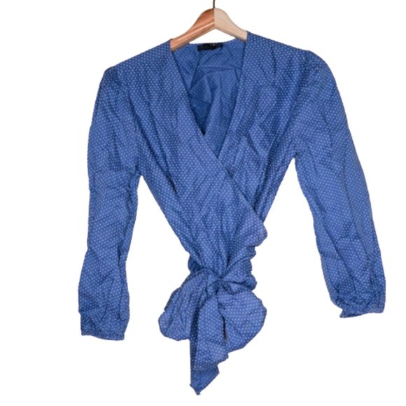 Paige Aeldra Top - Dot Print Bijou Blue White - Picture 5 of 7